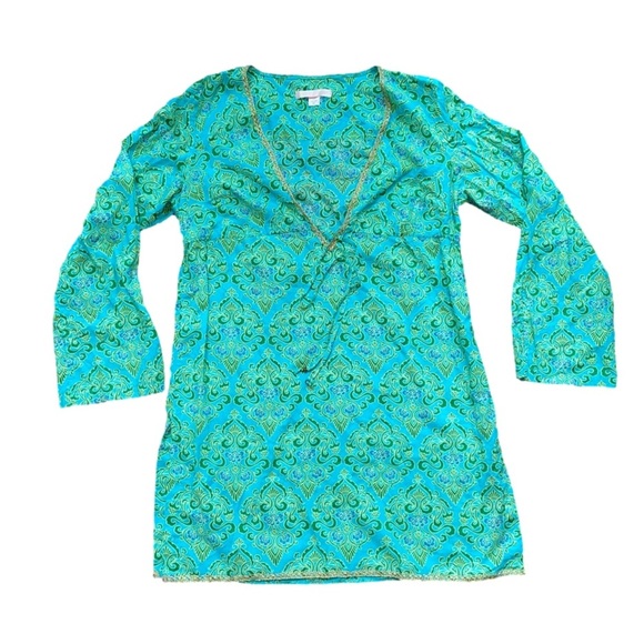 Victoria's Secret Other - VICTORIA’S Secret Hobo Cotton Swim Cover Up Dress Bell Medium Large Turquoise